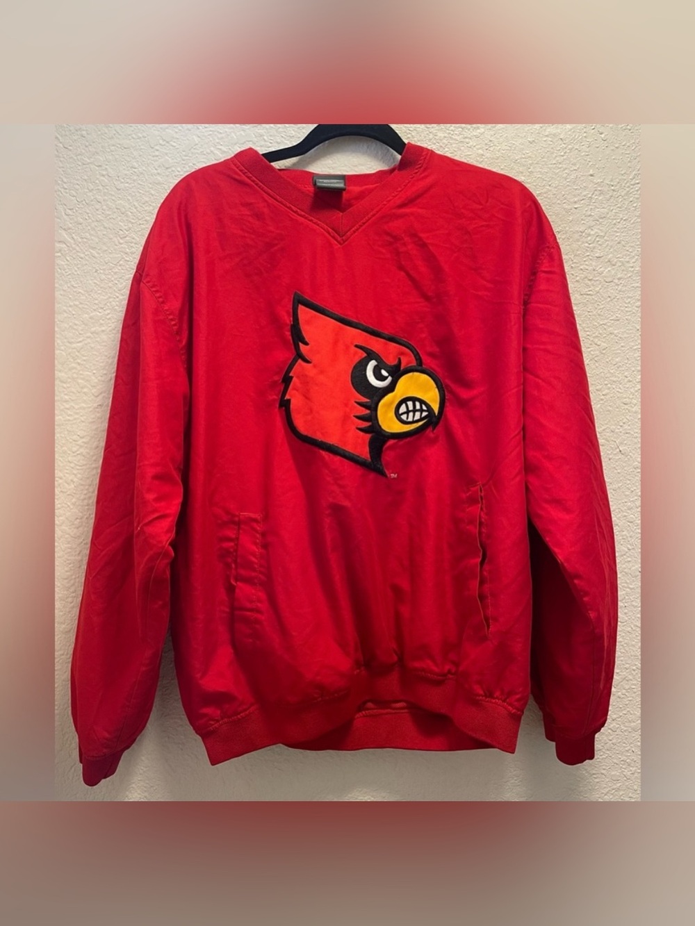 MLB pro edge Mens St. Louis Cardinals red pullover windbreaker jacket sweatshirt
